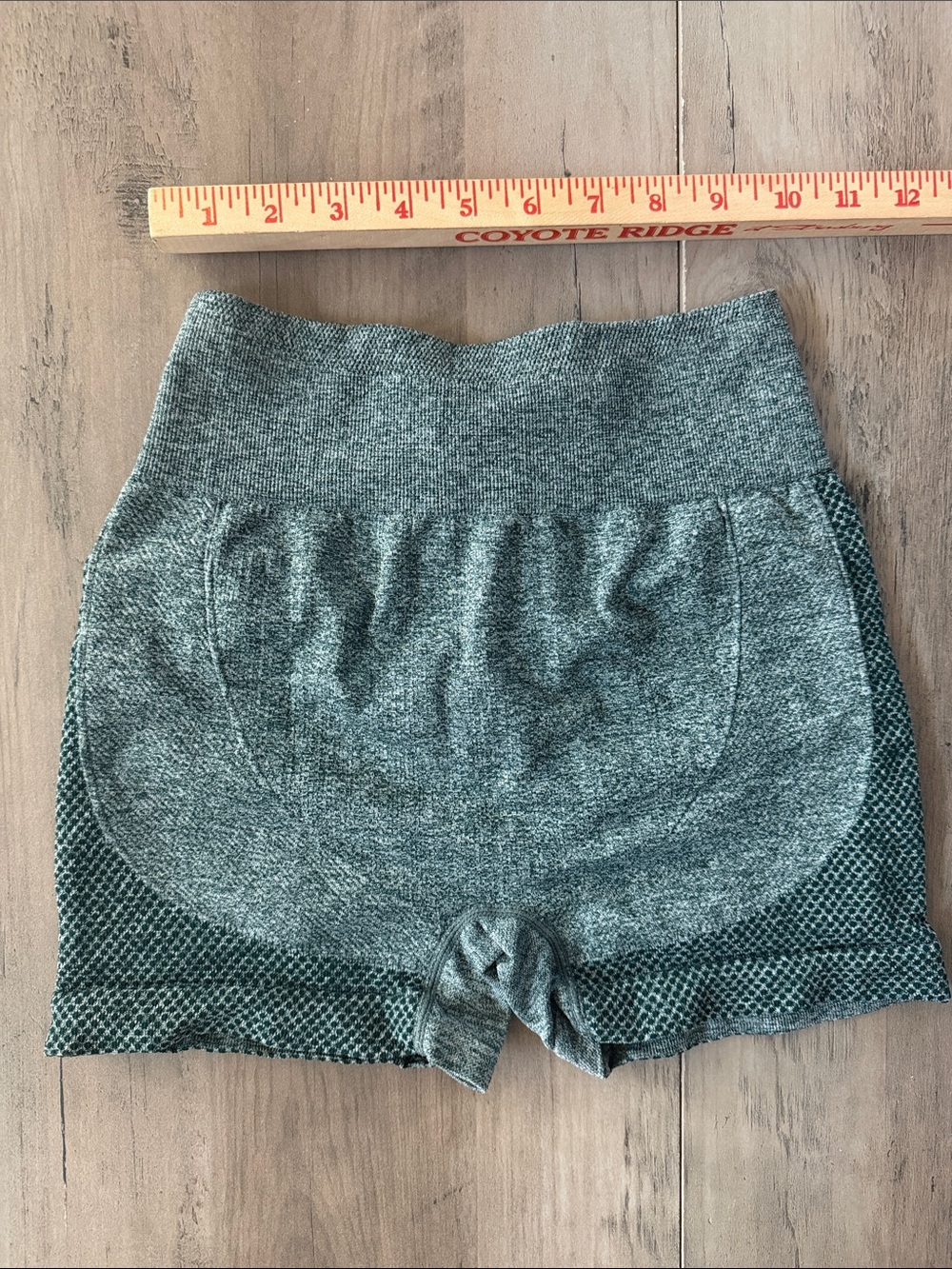 Small Booty High-Waist Heather Green Women’s Workout Shorts weightlifting